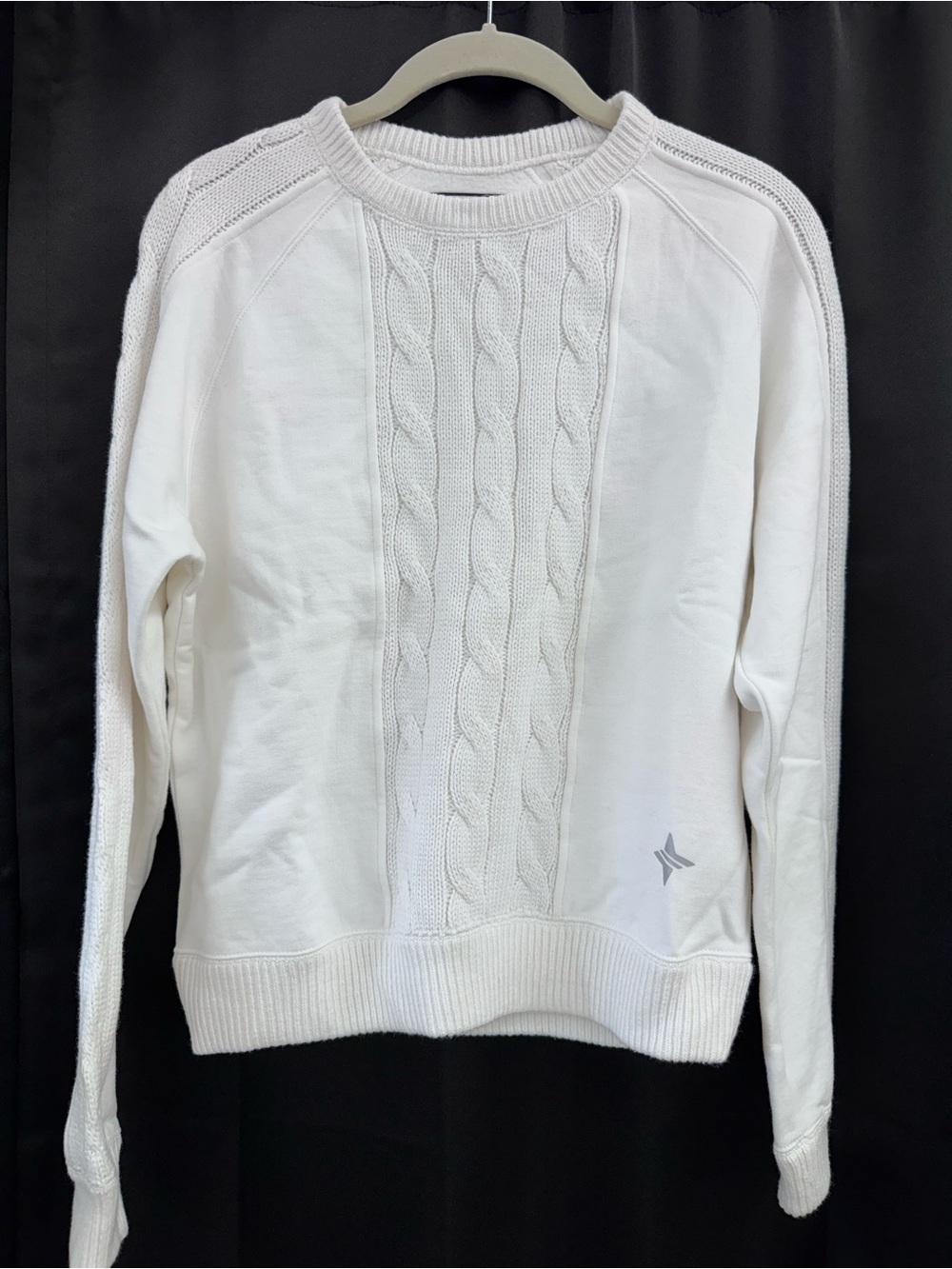 Tuckernuck Cream Cable-Front Raglan Crewneck Sweater